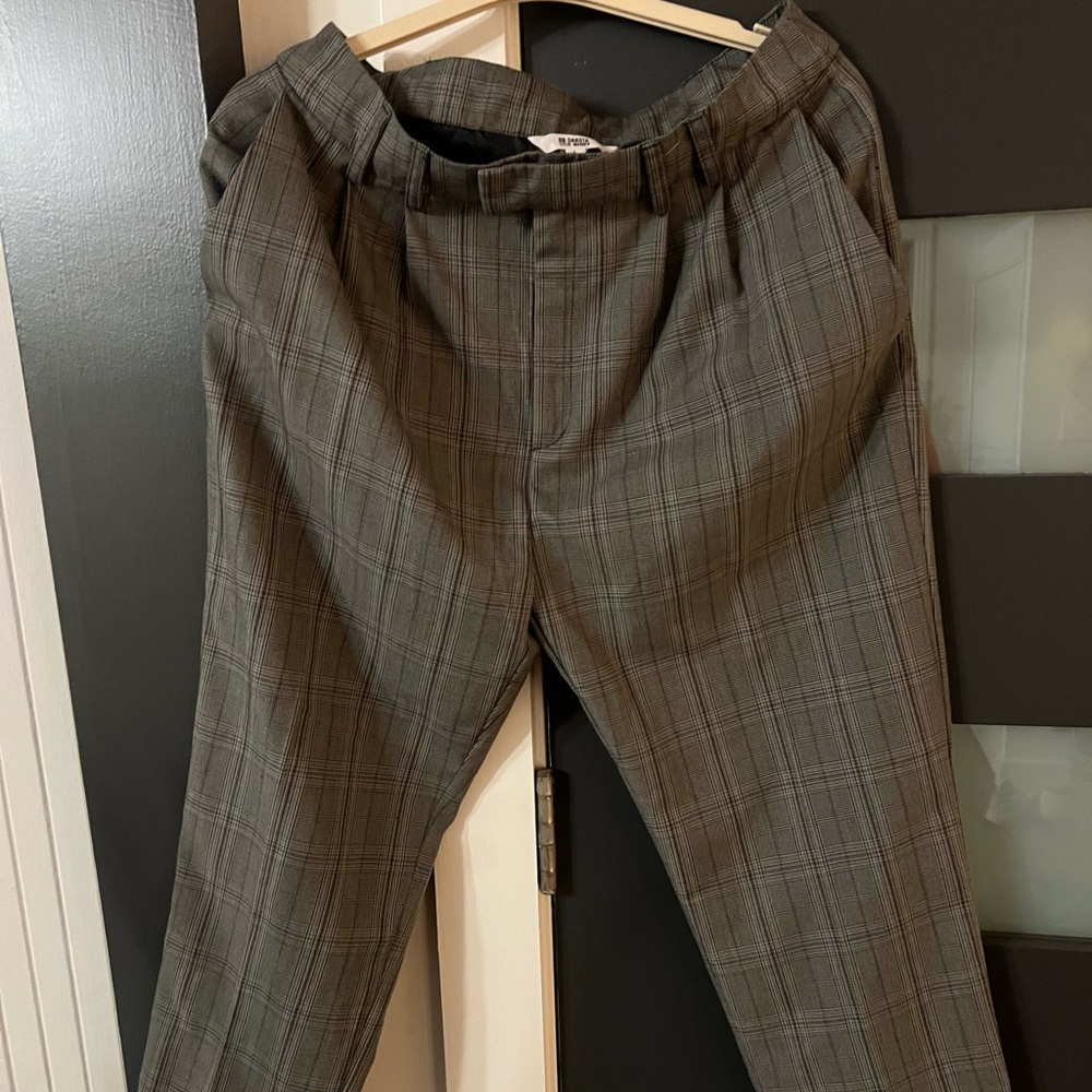 grey checked trouser pant